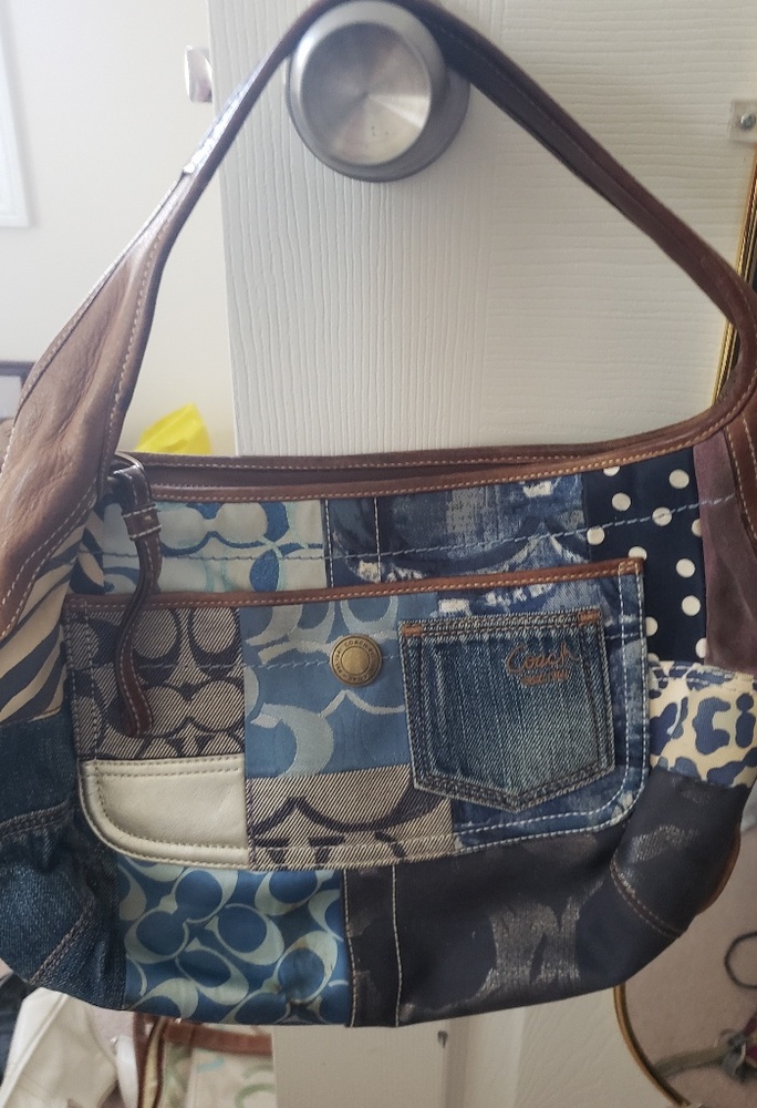 Coach purse - denim patchwork design